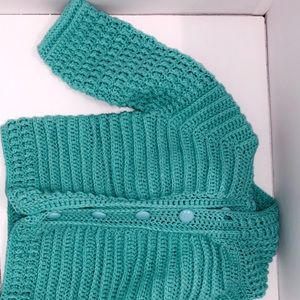 Kids 0-12 months handmade teal sweater